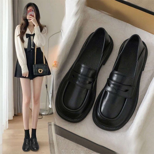 一脚蹬乐福鞋平底日系jk制服单鞋