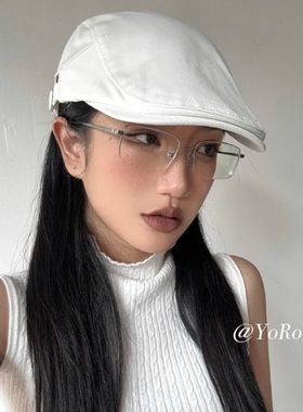 YoRoooi 日系复古百搭两戴贝雷帽英伦风画家帽鸭舌帽可调节前进帽