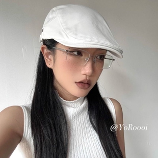 日系复古百搭两戴贝雷帽英伦风画家帽鸭舌帽可调节前进帽 YoRoooi