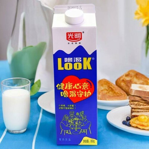 光明酸奶LOOK噜渴常温酸奶950ml原味整箱餐厅商超市同款现货大瓶