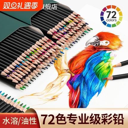 touchmark彩铅美术生专用油性水溶性彩色铅笔48色72色专业涂色套装小学生初学绘画儿童画画彩笔画笔美术素描