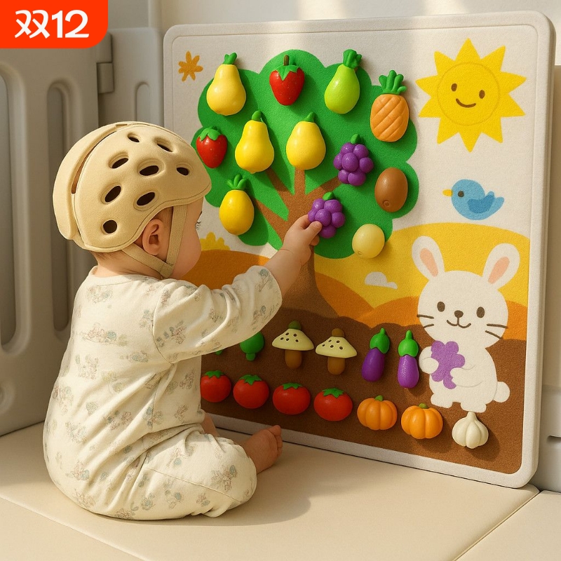毛毡板忙碌板宝宝玩具水果切切乐