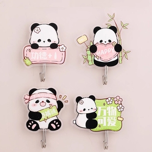 可爱熊猫粘钩挂钩免打孔强力粘胶无痕墙上门后厨房卫生间宿舍钩子