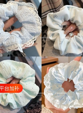 甜美蓝色蕾丝发圈|超6000次加购