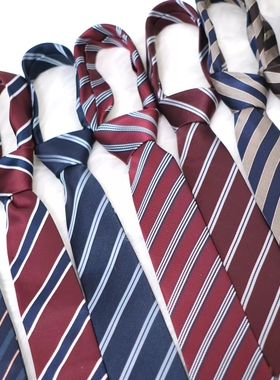 花千猪JK提花领带JK/DK制服条纹校供感基础款百搭手打