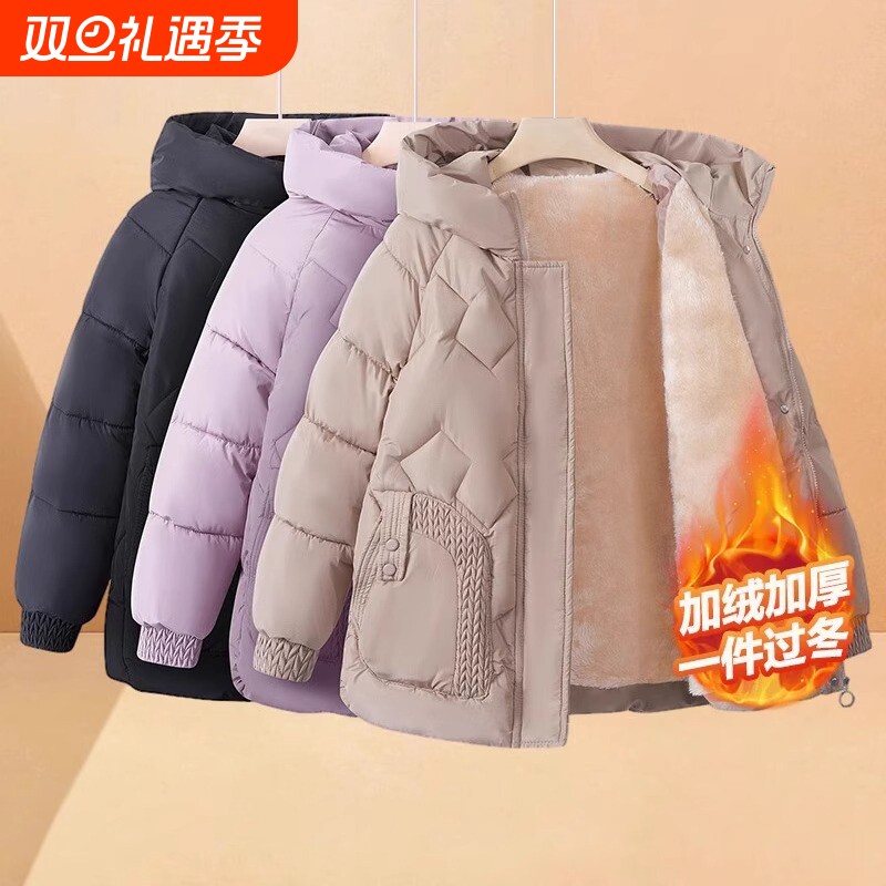 中年妈妈冬装棉袄加绒外套2025新款中老年人女装冬季棉衣保暖棉服