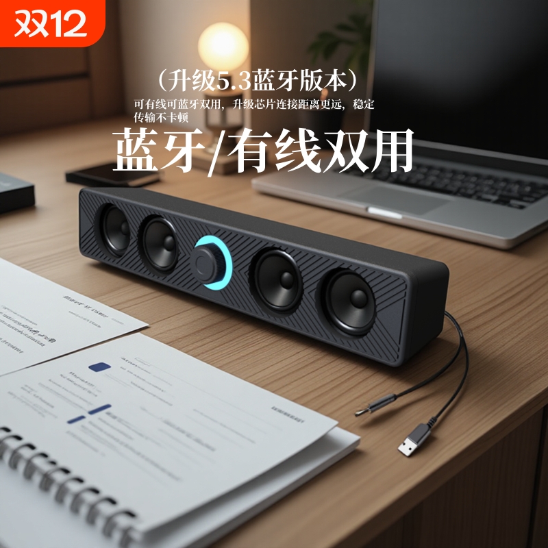 新款电脑音响E-3605蓝牙有线