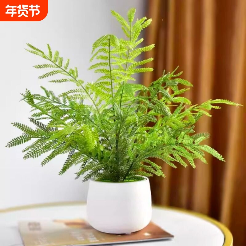 北欧客厅仿真植物蕨类绿植摆件假花ins风装饰小盆栽桌面摆设创意