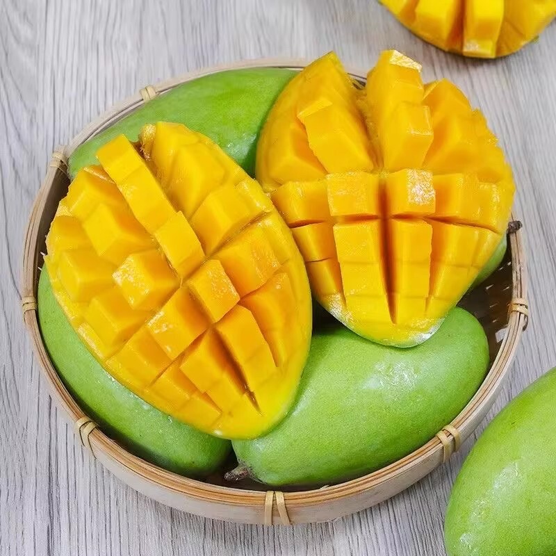越南玉芒青皮芒果9斤新鲜现摘孕妇甜水果超甜应季大果整箱10农场
