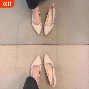 低跟粗跟高跟单鞋 凉鞋 女2025新款 配裙子尖头玛丽珍小皮鞋 夏季 法式