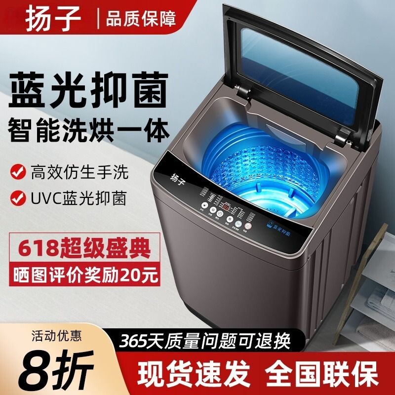 扬子洗衣机全自动家用10KG全波轮大容量租房洗烘脱宿舍节能除螨图片