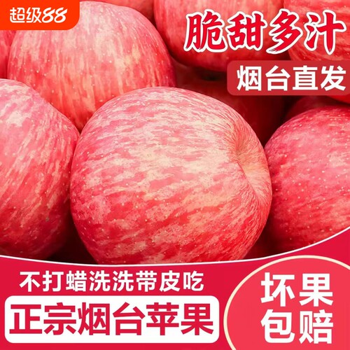 正宗烟台红富士苹果新鲜孕妇水果山东栖霞脆甜冰糖心整箱包邮自提