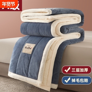 冬季加厚奶牛水晶绒被子珊瑚绒家用被褥保暖宿舍双人被出租房单人