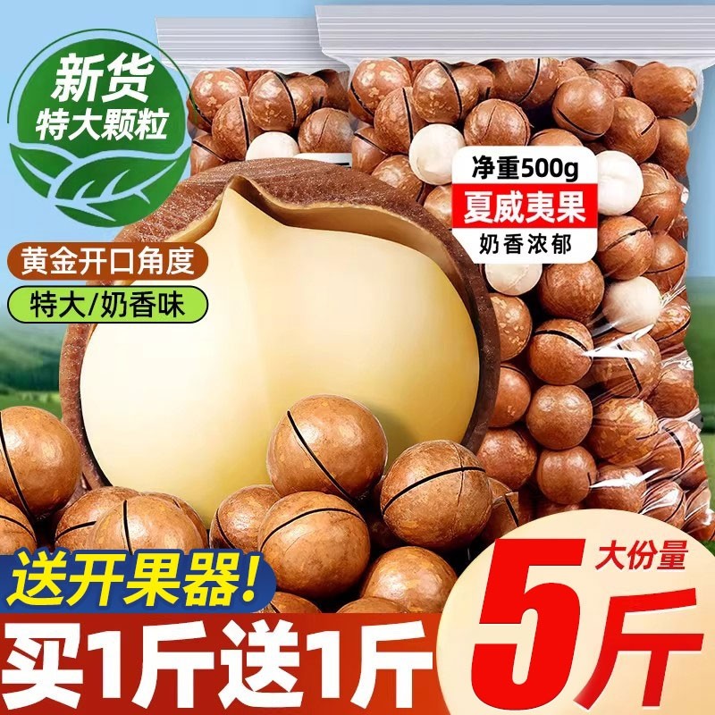 夏威夷果批发坚果官方旗舰店500g新年货干果仁零食散装整箱新货