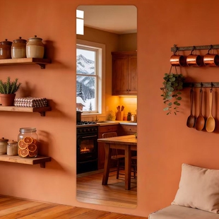 全身镜子贴墙自粘免打孔试衣镜子卧室家用宿舍ins风壁挂墙穿衣镜