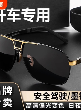 德国新款日夜两用变色偏光太阳镜男墨镜钓鱼开车专用飞行员驾驶