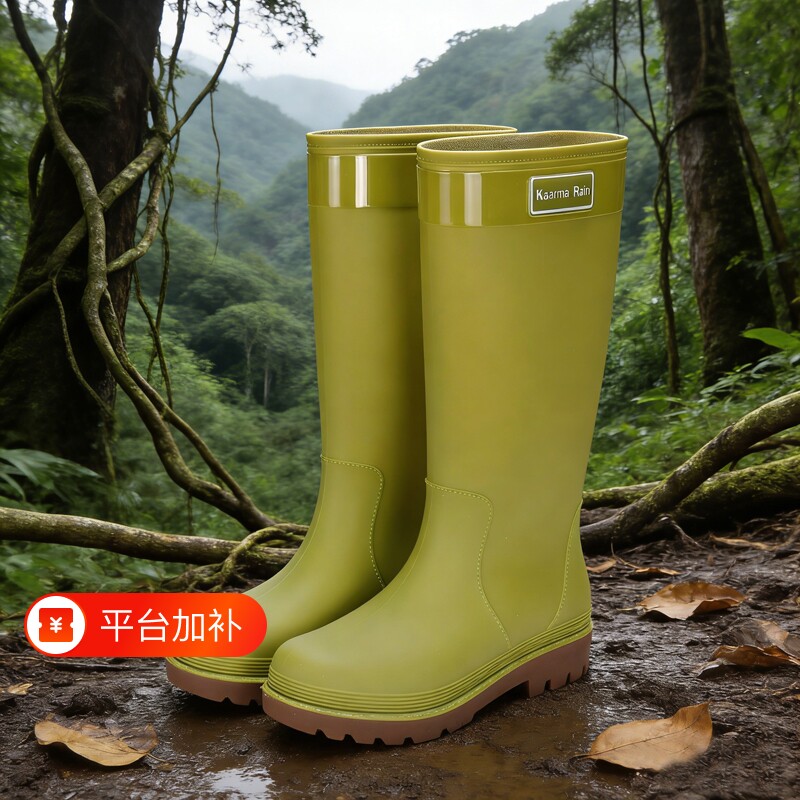 户外新款时尚女鞋特高女士外穿雨林徒步涉水鞋增高防水女水鞋套鞋