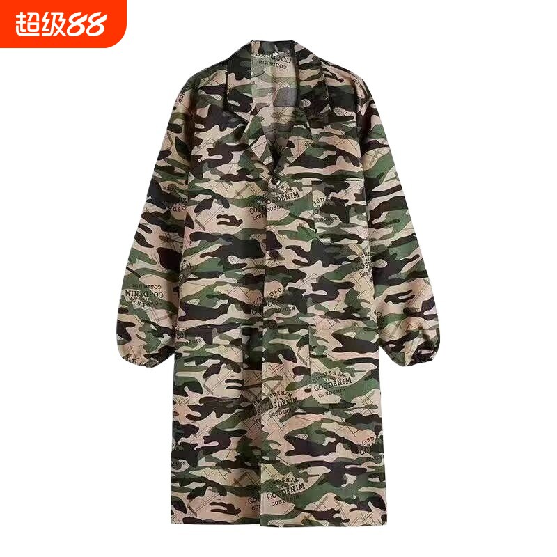 蓝大褂工作服男女劳保迷彩长款搬运仓库厂服防尘耐脏罩衣长袖薄款