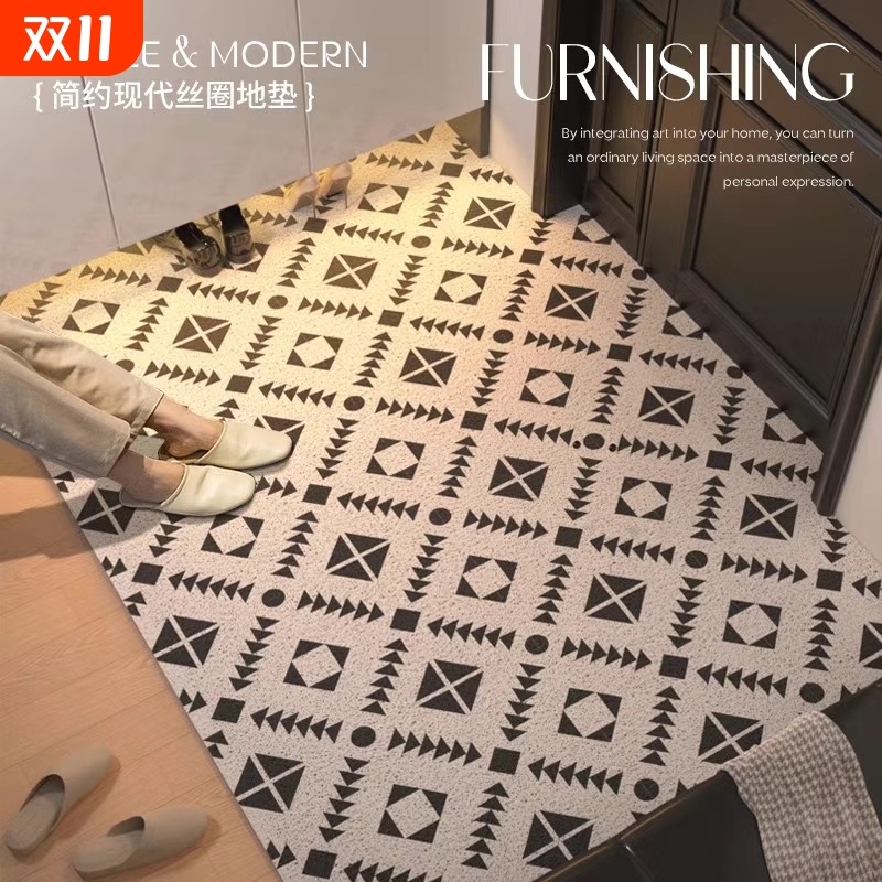 高级感玄关入户地垫耐脏可剪裁