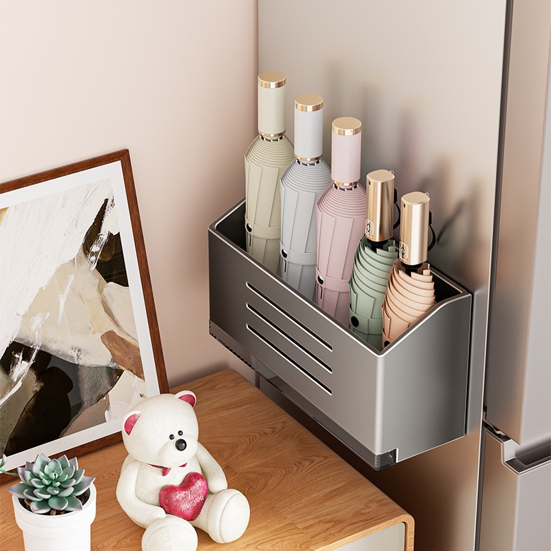 磁吸置物架壁挂入户门后玄关置物收纳钥匙挂钩冰箱雨伞架磁铁套装