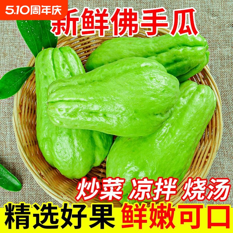 攀枝花新鲜佛手瓜现摘高山当季农家自种洋瓜福寿瓜水果脆嫩蔬菜
