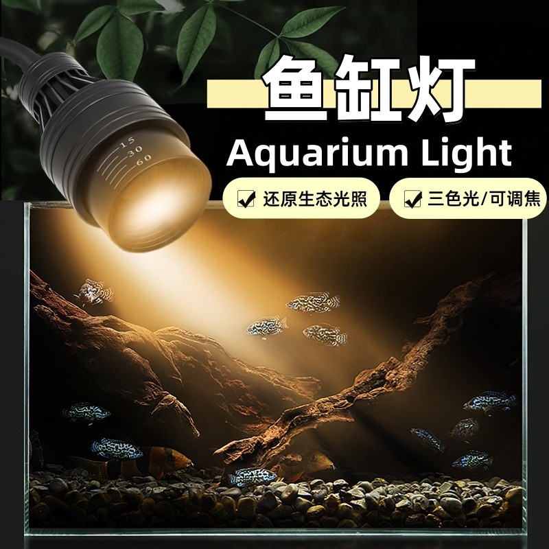 鱼缸灯鱼缸射灯Led变焦水族造景水草灯南美溪流缸雷龙鱼观赏灯饰