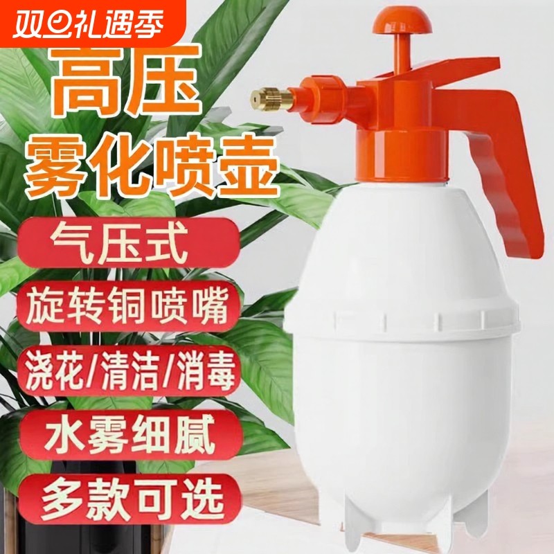 大容量高压喷壶气压式小型喷雾器消毒浇花家用洒水壶清洁喷瓶加长