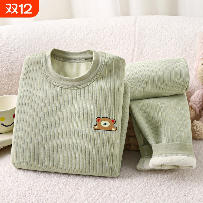 儿童男童保暖内衣套装加绒加厚纯棉秋衣秋裤宝宝女童秋冬季德绒