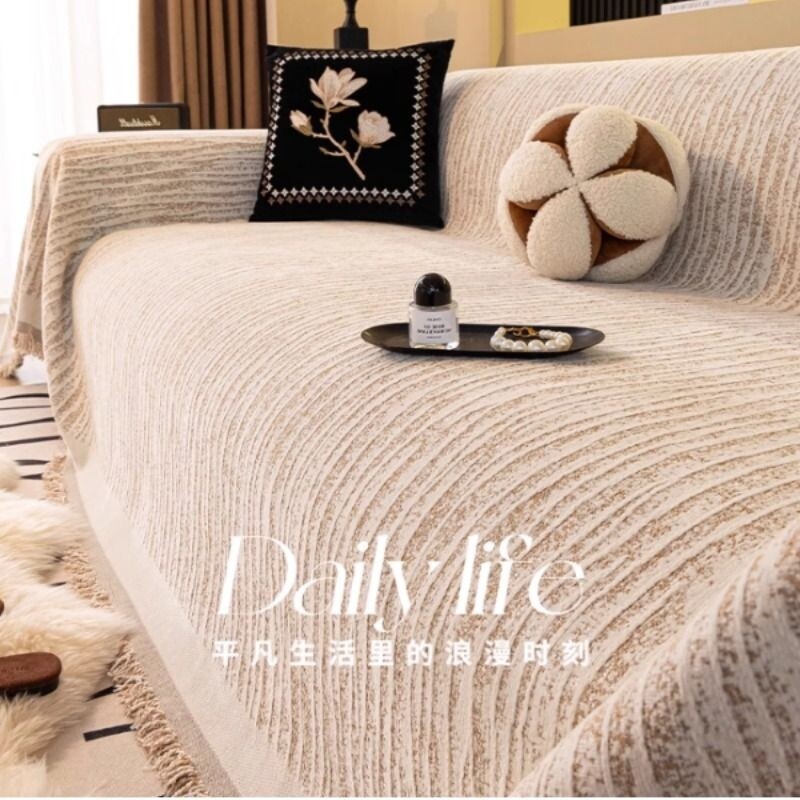 2025新款四季通用雪尼尔沙发盖布巾全盖秋冬季套罩防滑一片式测量