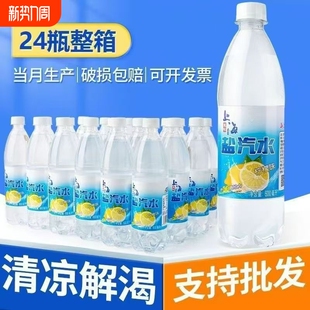 新货上海风味盐汽水600ml 夏日解渴补盐碳酸饮料 24瓶装