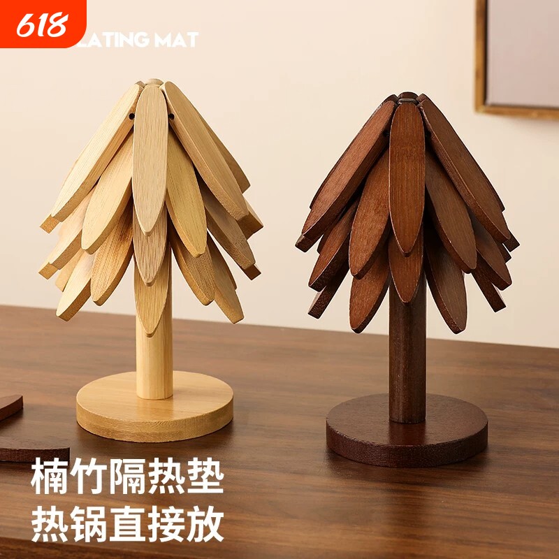 实木创意摆件隔热垫餐桌垫防烫垫家用菜盘杯垫碗锅垫耐高温砂锅垫