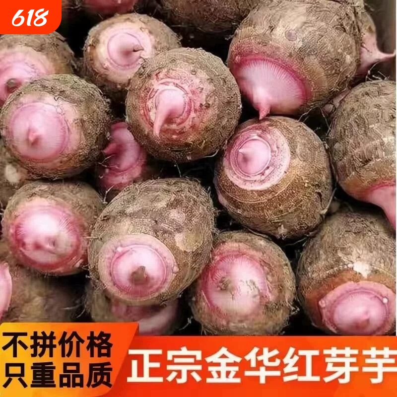 浙江金华新鲜红芽芋艿现挖毛芋小芋头芋子农家蔬菜5/3斤香芋软糯