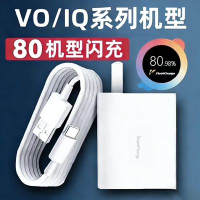 vivo原装充电器120iqoo超级闪充10/9/8/7爱酷手机z5z8x23x27x60x50y52s快充插头s31iQOO数据线套装有线