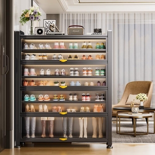 钢制鞋 架 柜家用门口多层大容量玄关柜入户门收纳柜一体靠墙防尘鞋