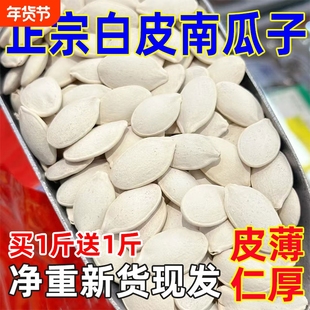 年货新疆大白南瓜子出特大南瓜籽纯孕妇坚果整箱批发零食大颗粒