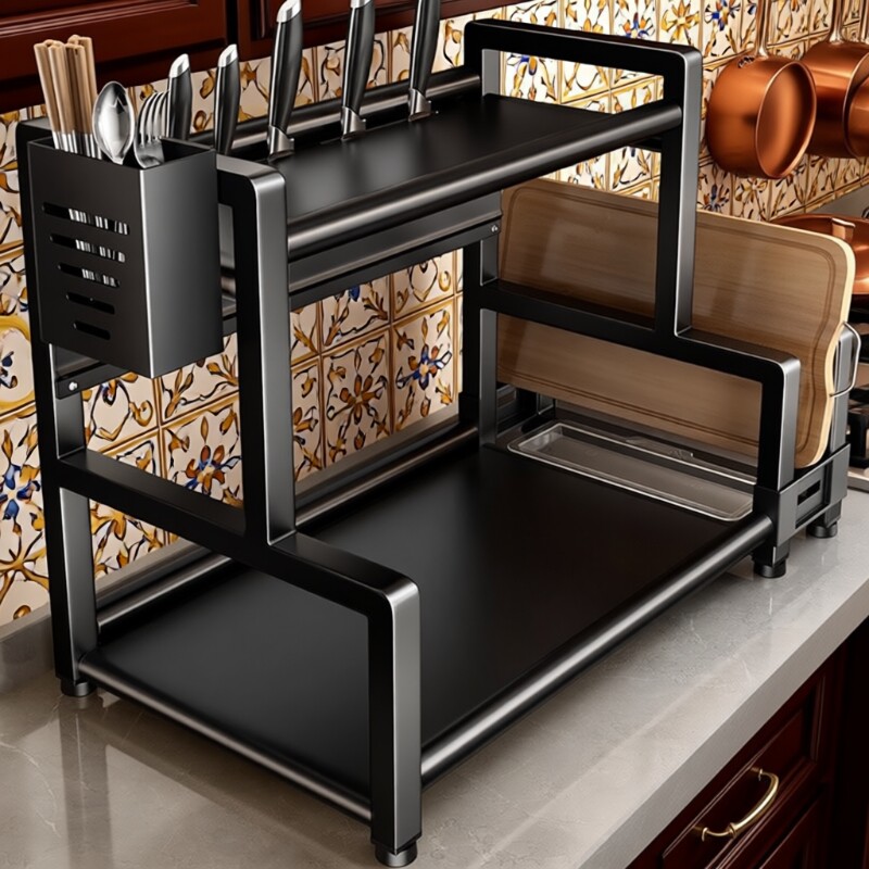 厨房置物架筷子刀架台面调味品油盐酱醋收纳架子多层调料架储物架