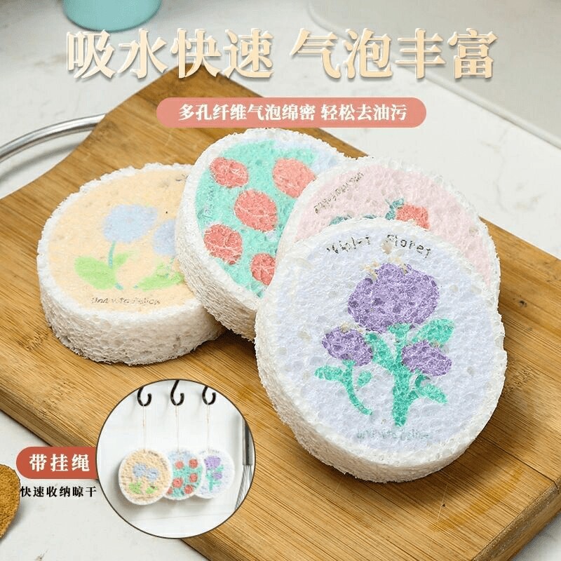 木浆棉洗碗布洗碗海绵百洁布擦洗刷神器压缩吸水不沾油厨房擦洗用