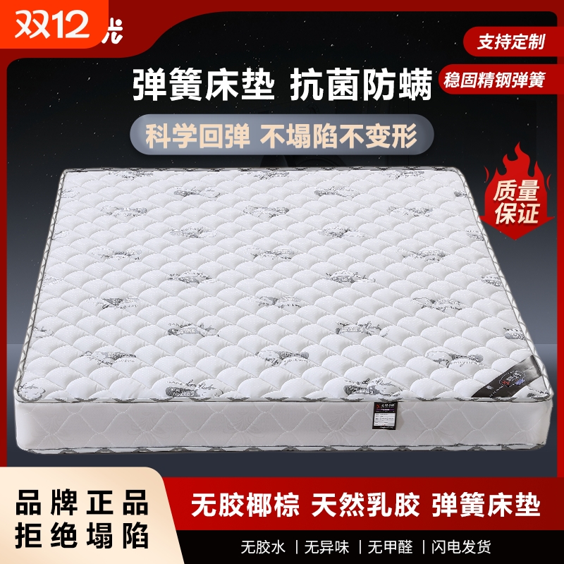 阳弹簧床垫家用卧室独立弹簧乳胶软垫1.5米租房专用硬椰棕不塌陷