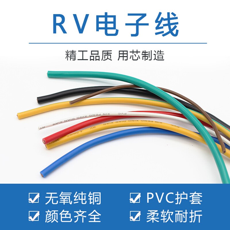 软线RV电子线0.3 0.5 0.75 1 1.5 2.5 4 6平方单芯线电源电柜连接图片