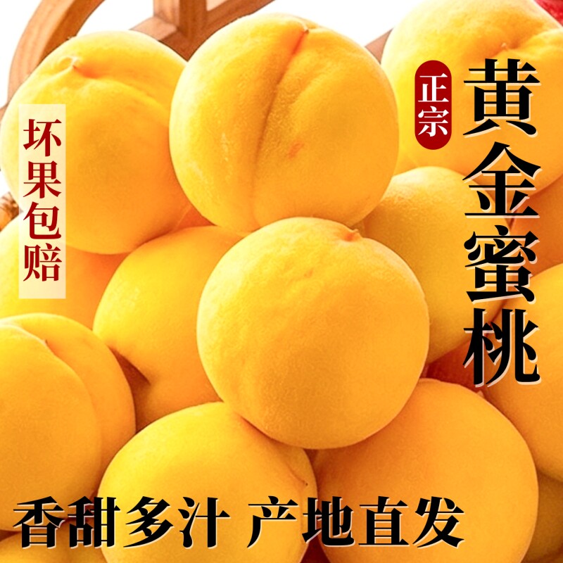 黄桃新鲜水果时令应当季整箱现摘果黄金蜜斤蒙阴蜜桃毛桃当日包邮