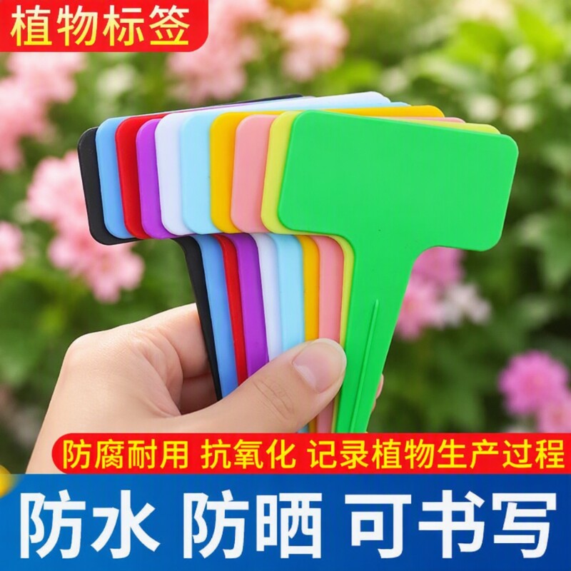 园艺标签牌T型多肉植物花卉插地标牌塑料防水PVC花盆标签插牌苗木图片