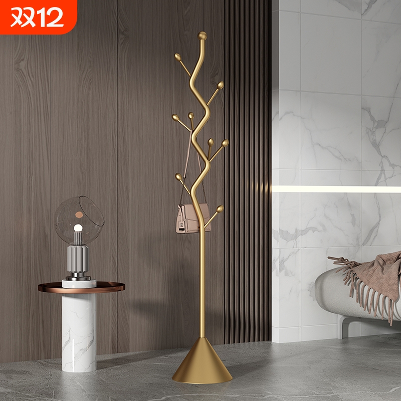 轻奢衣架落地卧室挂衣架收纳立式衣帽架家用客厅衣服架子简易奶油