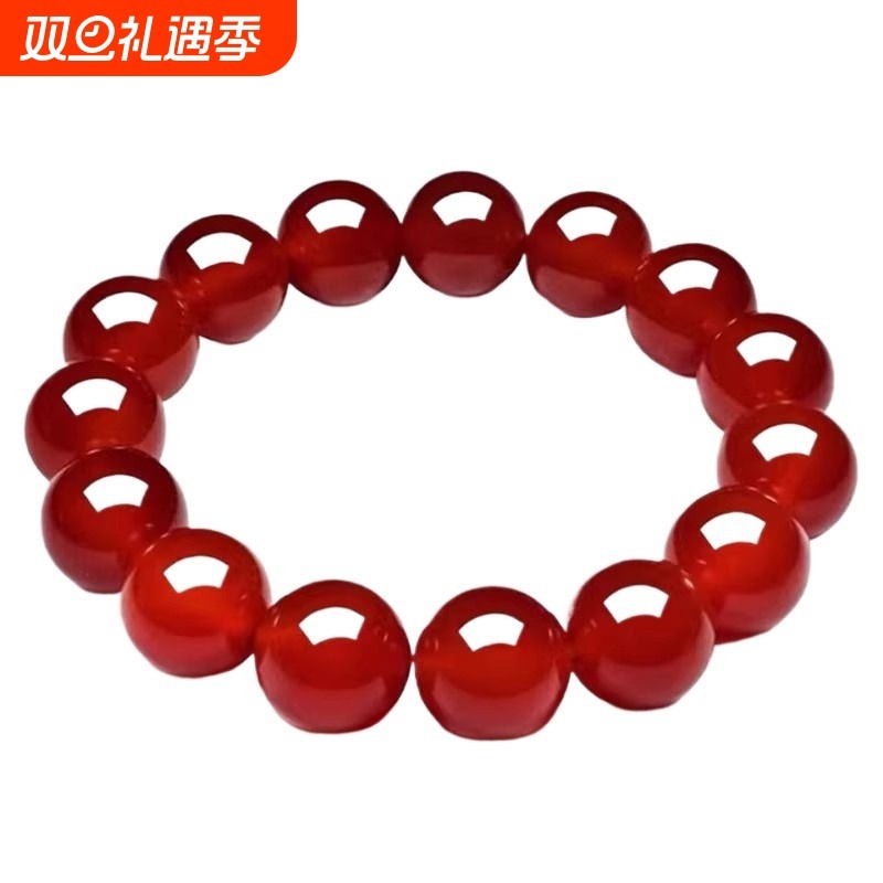 天然男女7A级红玛瑙手串玛瑙手链佛珠水晶巴西本命年转运原石佩戴