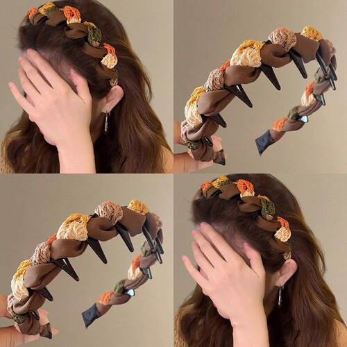 2026春款高颅顶带齿发箍女简约布艺百搭防滑发卡日常外戴头箍发箍