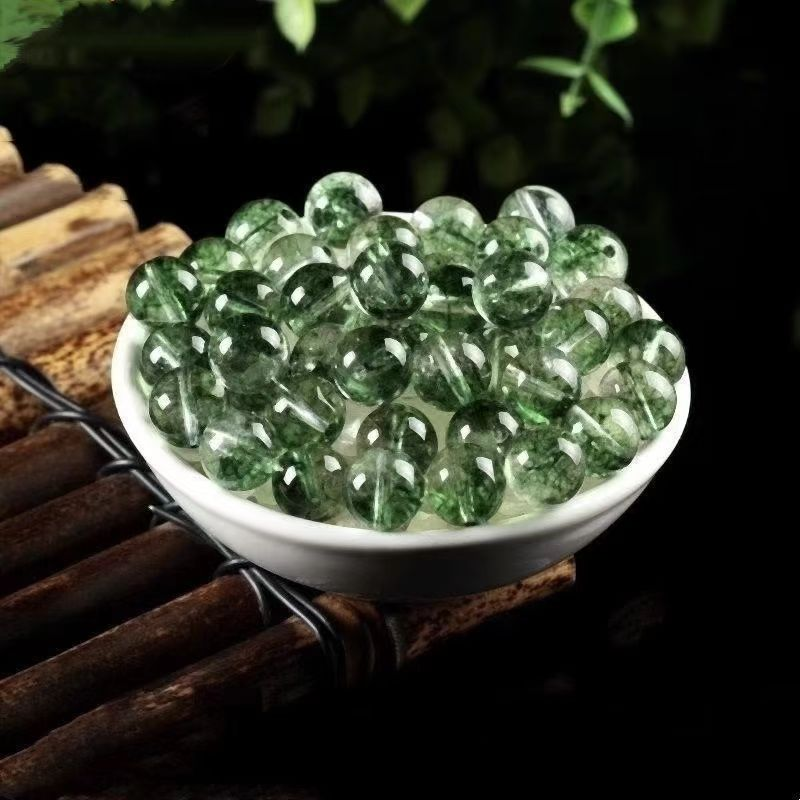 绿幽灵水晶散珠子爆花晶diy