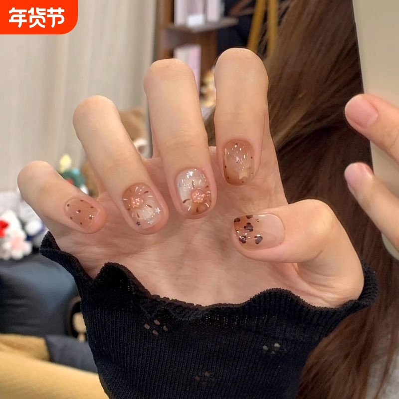 秋冬新款短款豹纹星星猫眼穿戴甲豆豆甲显白爆款美甲贴片批发指甲,彩妆/香水/美妆工具,穿戴甲/甲片,淘宝优惠券,粉丝福利购,淘宝优惠卷