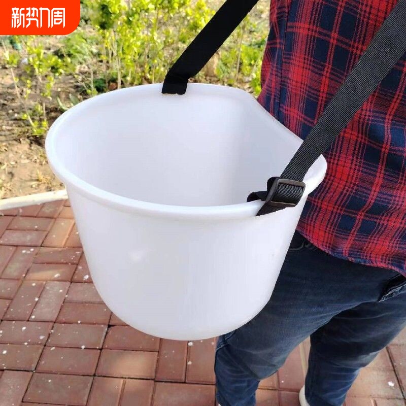 人工肩背便携式撒肥神器背式摘果摘菜种子饲料施肥肥料塑料桶加厚