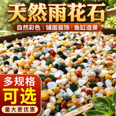 鱼缸造景摆件天然五彩雨花石原石鹅卵石鱼缸底砂火山溪流生态装饰