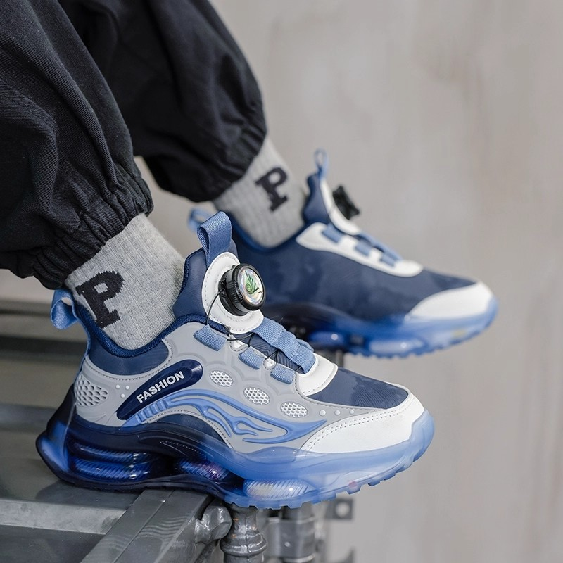 秋冬新款儿童运动鞋加绒防水青少年跑步鞋中大童男童鞋皮面二棉鞋