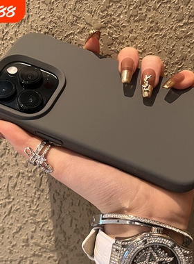 炭灰色液态硅胶k80适用15简约小米17ProMax手机壳13pro石墨黑14ultra红米K60至尊版K70高级k50耐脏全包防摔软